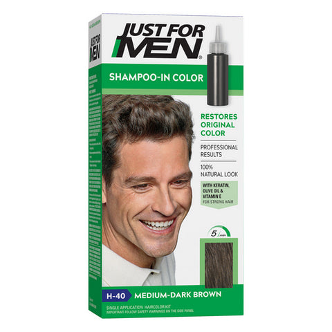 Just For Men, Shampoo In Color Gray Hair Coloring For Men, 1 Count (Case Of 3)