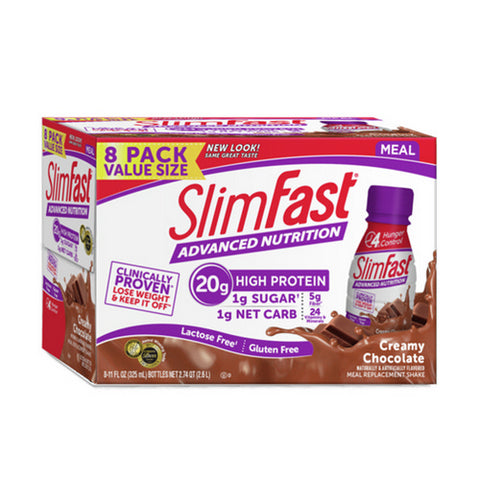 Slim Fast, Advanced Nutrition High Protein Shake Creamy Chocolate, 8 Count (Case Of 3)