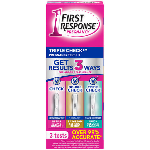 First Response, Triple Check Pregnancy Test, 3 Count (Case Of 3)