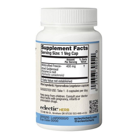 Eclectic Herb, Goldenseal Root, 400 Mg, 50 Caps