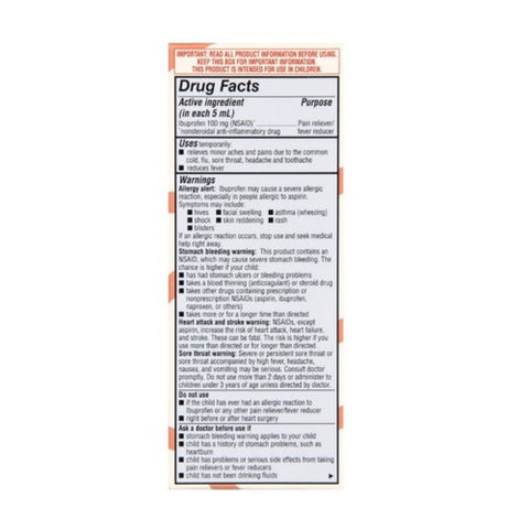 Foster And Thrive, Children's Ibuprofen Bubble Gum, 100 Mg, 4 Oz