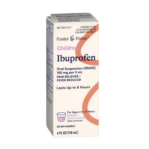 Foster And Thrive, Children's Ibuprofen Bubble Gum, 100 Mg, 4 Oz