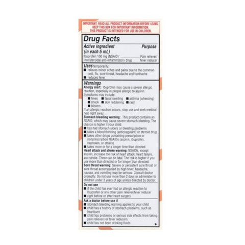 Foster And Thrive, Children's Ibuprofen Grape, 100 Mg, 4 Oz