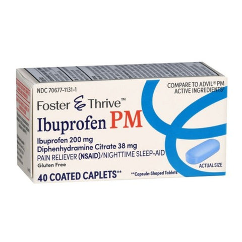 Foster And Thrive, Ibuprofen PM, 200 Mg, 40 Caps