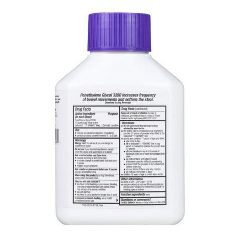 Foster And Thrive, Clearlax Polyethylene Glycol 3350 Powder For Solution Unflavored, 17.9 Oz