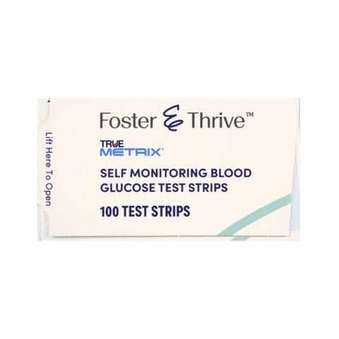 Foster And Thrive, True Metrix Self Monitoring Blood Glucose Test Strips, 100 Count