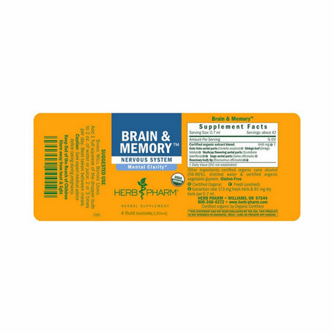 Herb Pharm, Brain & Memory Tonic, 4 oz