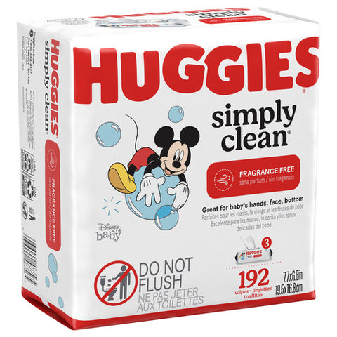 Huggies, Simply Clean Baby Wipes, 192 Count (Case Of 3)