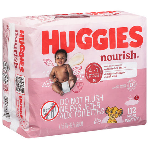 Huggies, Nourish Baby Wipes, 112 Count (Case Of 3)