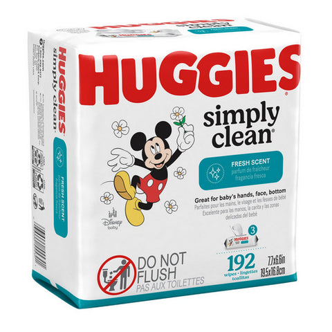 Huggies, Simply Clean Wipes Fresh Scent, 192 Count (Case Of 3)