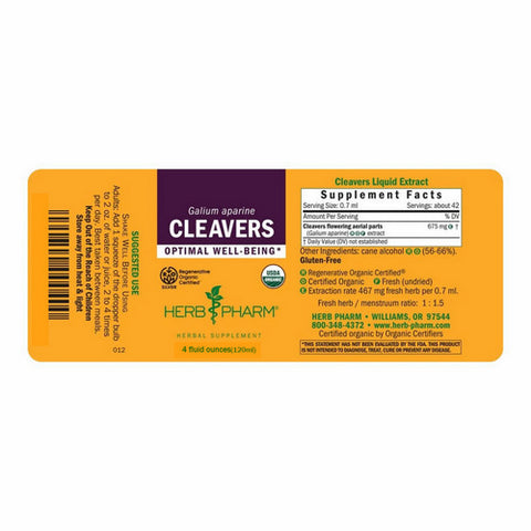 Herb Pharm, Cleavers Extract, 4 Oz