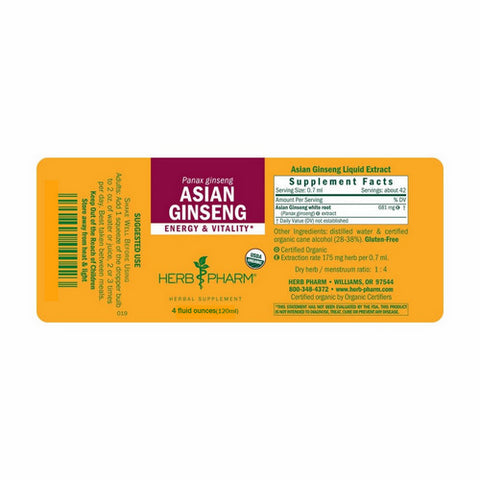 Herb Pharm, Ginseng Extract, 4 Oz Asian