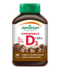 Chewble Vitamin D3 1,000 IU Rich Chocolate Flavour 100 Chews by Jamieson Vitamins