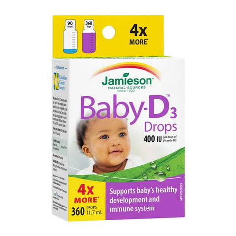 Baby-D Vitamin D3 Droplets 11.7 Ml / 360 drops by Jamieson Vitamins