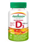 Vitamin D3 Gummies 1,000 IU Orange, Strawberry, Lemon 60 Gummies by Jamieson Vitamins