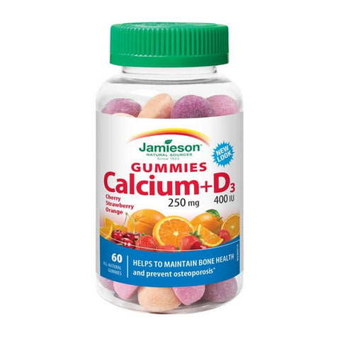 Calcium + D3 400 IU Cherry Strawberry And Orange 60 Gummies by Jamieson Vitamins