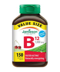 Vitamin B12 Fast Dissolving Tablets Methylcobalamin Cherry Value Size 150 Tabs by Jamieson Vitamins