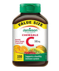 Chewable Vitamin C Mixed 3 Flavours Cherry Orange Tropical Fruit Value Size 330 Tabs by Jamieson Vitamins