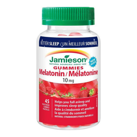 Maximum Strength Melatonin Gummies Natural Strawberry 45 Gummies by Jamieson Vitamins