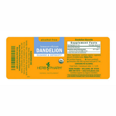 Herb Pharm, Dandelion Glycerite, 4 Oz