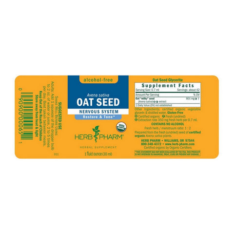 Herb Pharm, Oat Seed Glycerite, 1 Oz