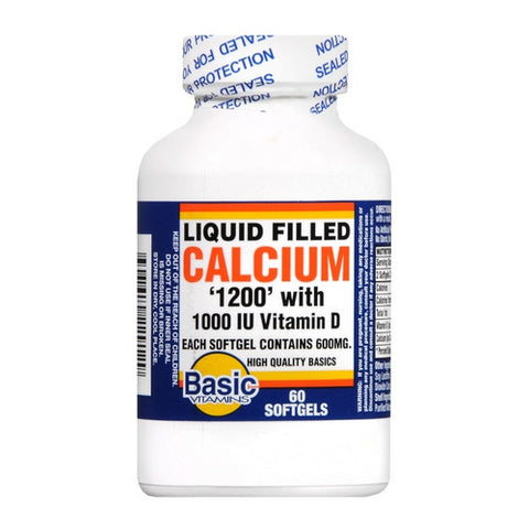 Basic, Liquid Filled Calcium, 60 Softgesl