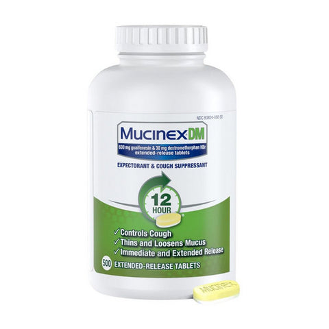 Mucinex, Mucinex DM Expectorant And Cough Suppressant 12 Hour, 500 Tablets