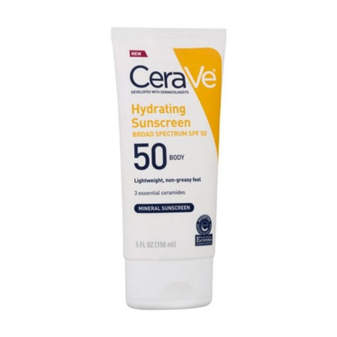 Cerave, Hydrating Body Mineral Sunscreen Lotion SPF 50, 5 Oz