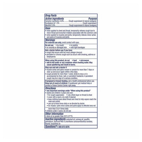 Vicks, VapoRub Advanced Plus Cough Suppressant, 1.76 Oz