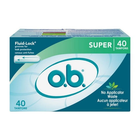 O.B., Fluid Lock Tampons Super, 40 Count
