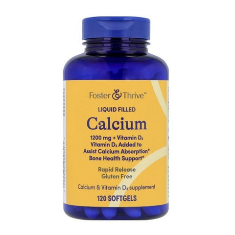 Foster And Thrive, Calcium Plus Vitamin D3 Softgels, 1200 MG, 120 Count