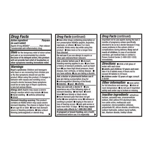 Health A2Z, Aspirin Enteric Coated Tablets, 81 Mg, 50 Count