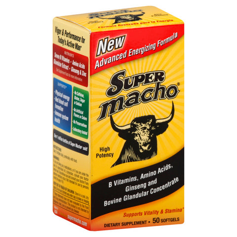 Super Macho, High Potency B Vitamins Softgels, 50 Count