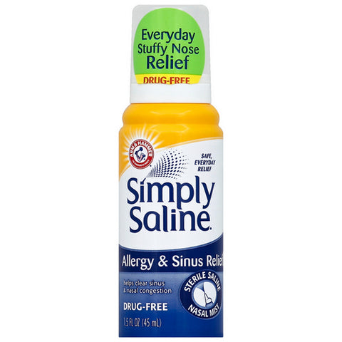 Arm & Hammer, Simply Saline Allergy And Sinus Relief Drug Free, 1.6 Oz (Case Of 6)
