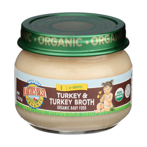 Organic Baby Food Stage 1 Turkey And Turkey Broth 2.5 Oz (Case Of 10) by Earth's Best