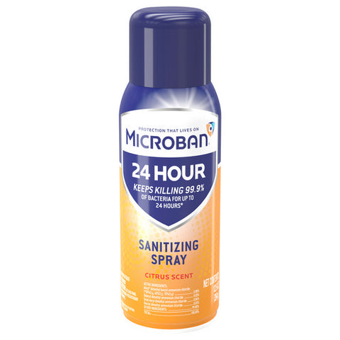 Microban, 24 Hour Disinfectant Sanitizing Spray Citrus Scent, 12.5 Oz (Case Of 6)