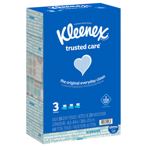 Trusted Care Facial Tissues Flat Box 600 Count (Case Of 8) by Kleenex