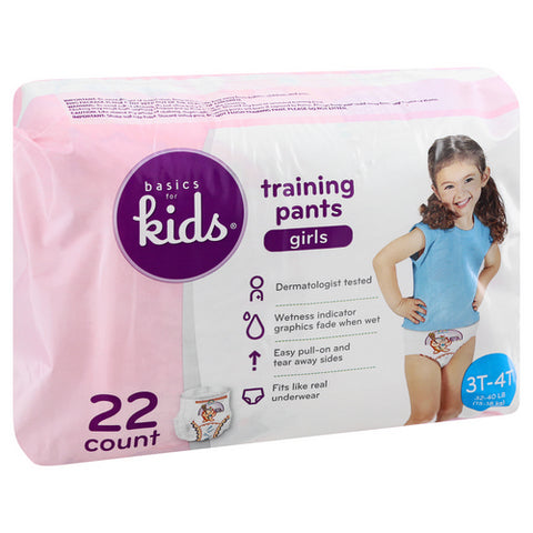 Training Pants For Girls 3t-4t 22 Count (Case Of 4) by Baby Basics