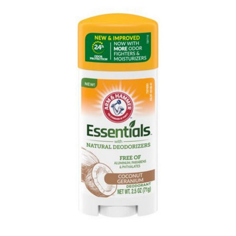 Essentials Deodorant With Natural Deodorizers Coconut Geranium 2.5 Oz (Case Of 6) by Arm & Hammer