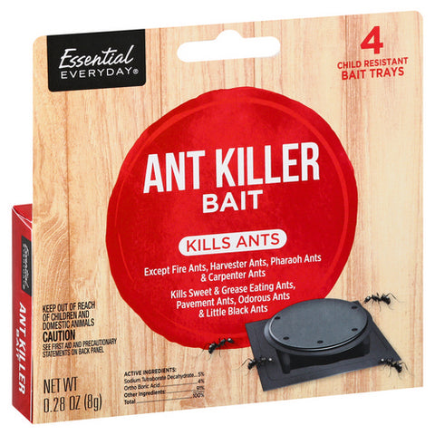 Ant Killer Bait Trays 4 Count (Case Of 24) by Essential Everyday