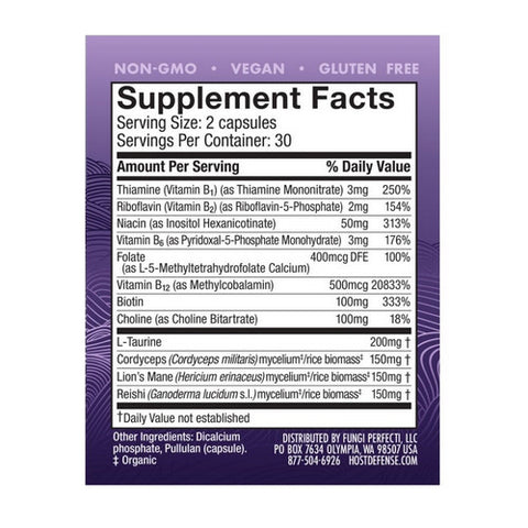 Host Defense, Mycobenefits Focus, 60 Capsules
