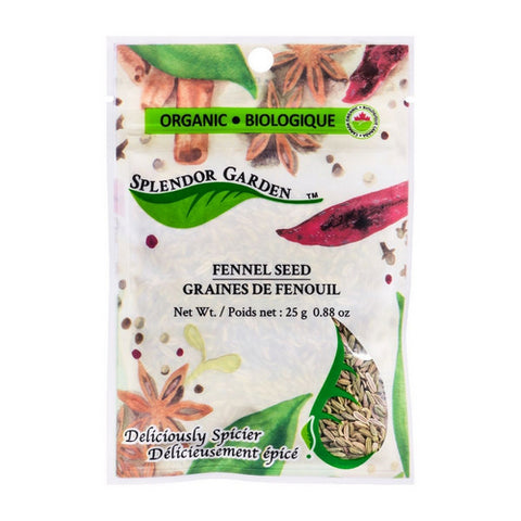 Organic Fennel Seed 25 Grams (6 Count) by Splendor Garden