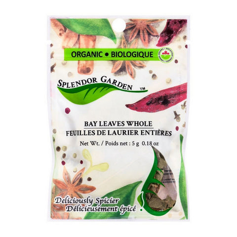 Organic Bay Leaves Whole 5 Grams (6 Count) by Splendor Garden