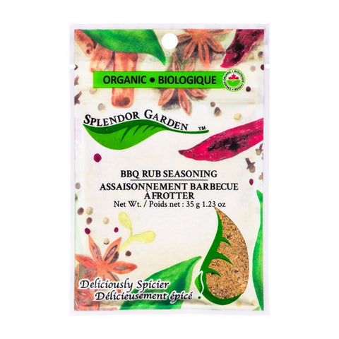 Organic BBQ Rub Seasoning 35 Grams (6 Count) by Splendor Garden