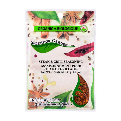 Organic Steak And Grill Seasoning 35 Grams (6 Count) by Splendor Garden