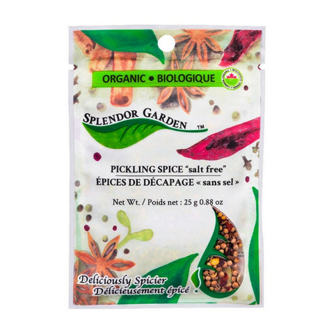 Organic Pickling Spice Salt Free 25 Grams (6 Count) by Splendor Garden