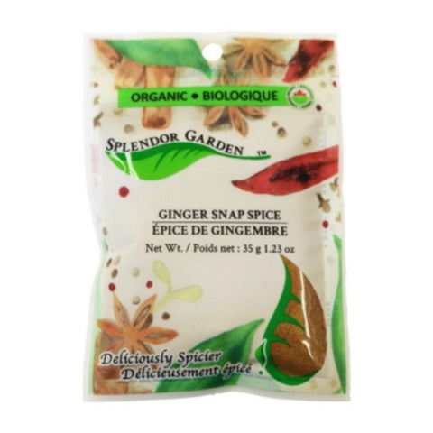 Organic Ginger Snap Spice 35 Grams (6 Count) by Splendor Garden