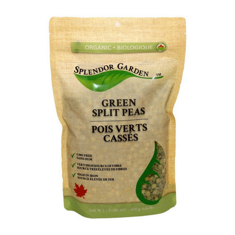 Organic Green Split Peas 600 Grams (12 Count) by Splendor Garden