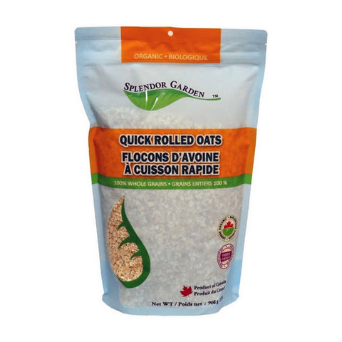 Organic Quick Rolled Oats 908 Grams (10 Count) by Splendor Garden