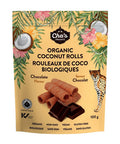 Organic Coconut Rolls Chocolate 100 Grams (12 Count) by Chas Organics